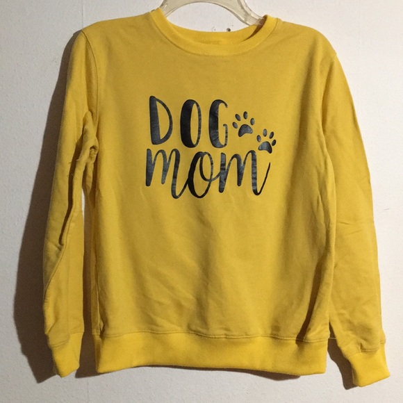 Dog Mom Yellow Sweatshirt: Size Medium - Picture 1 of 6